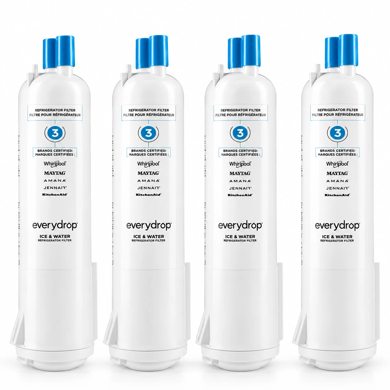 Four everydrop EDR3RXD1 aqua refrigerator filters